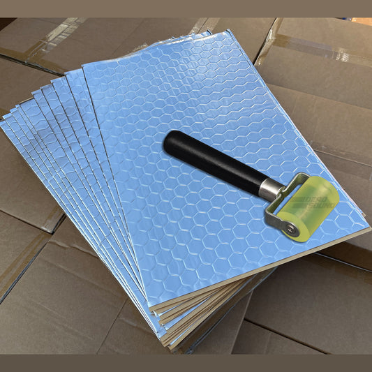 DS HEXILITE SOUND DEADENING SHEETS (QTY. 40) + ROLLER TOOL