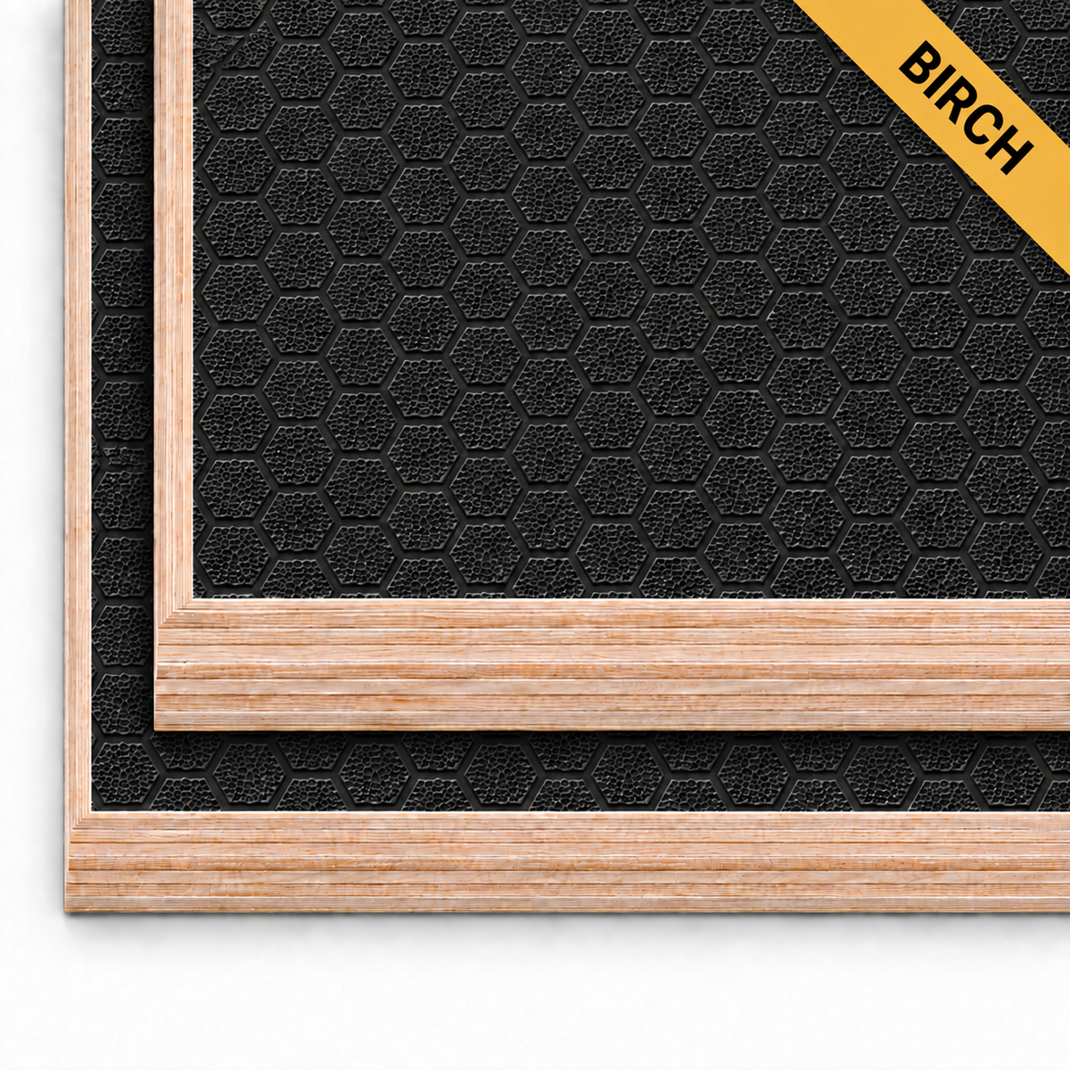18mm Black Hexa Phenolic Birch Core Plywood with Birch identification ribbon