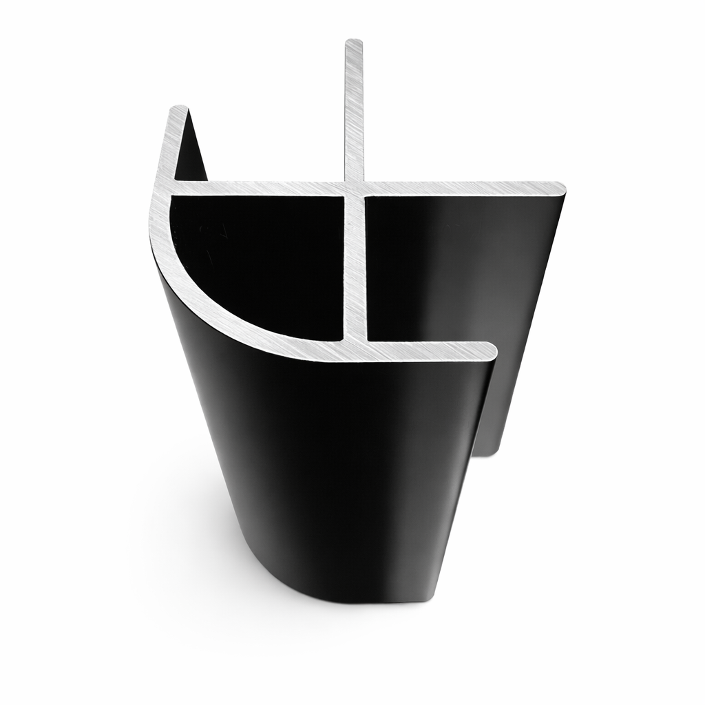2.4m black small-radius aluminium corner profile
