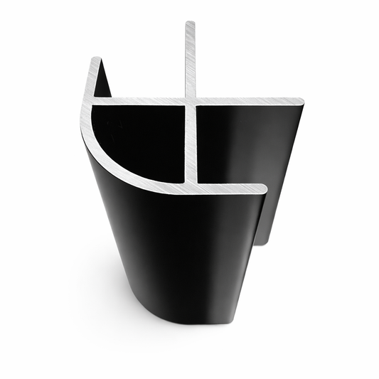 2.4m black small-radius aluminium corner profile