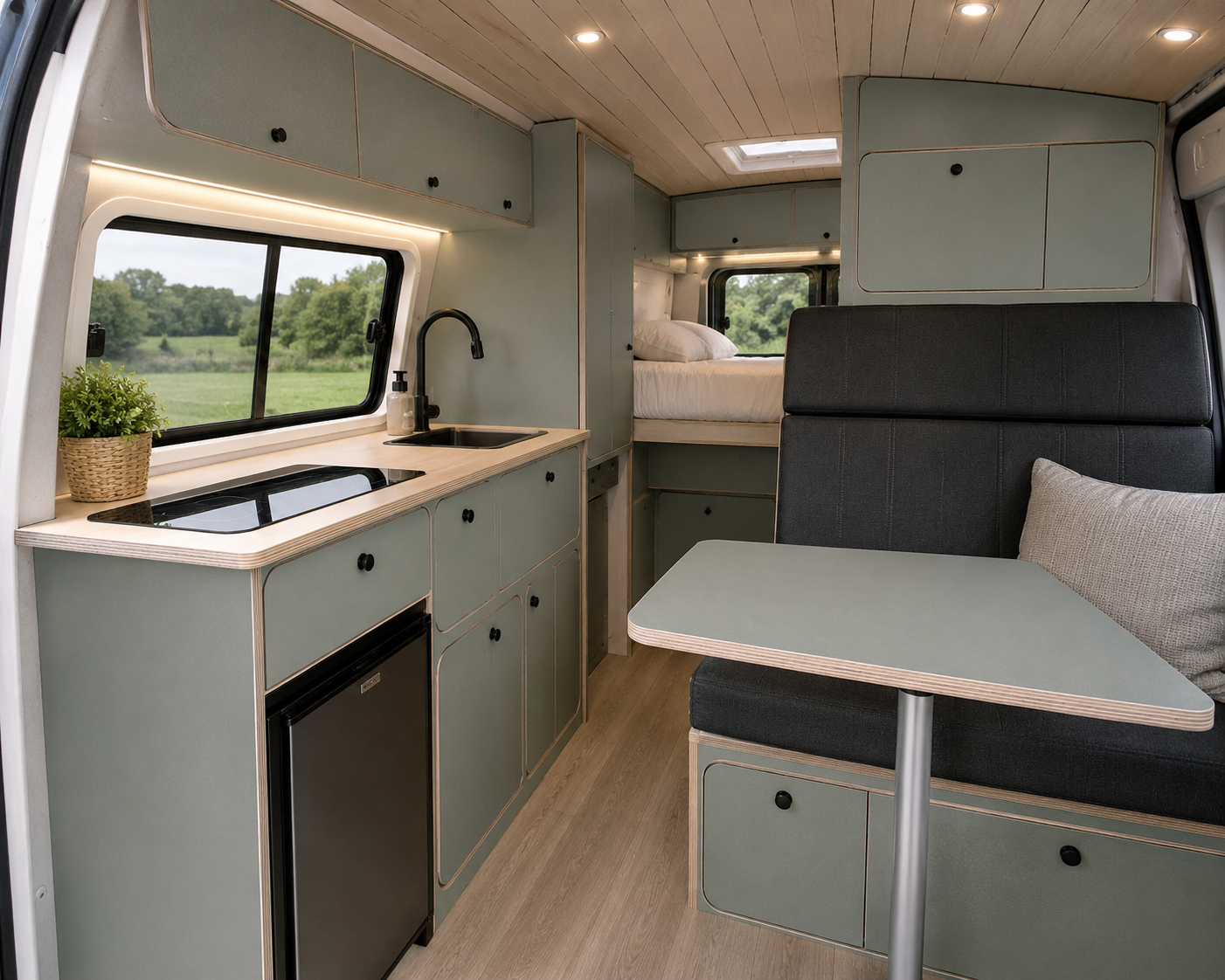 Sage Green Lightweight Furniture Plywood Sheet 15mm – Campervan Furniture Board