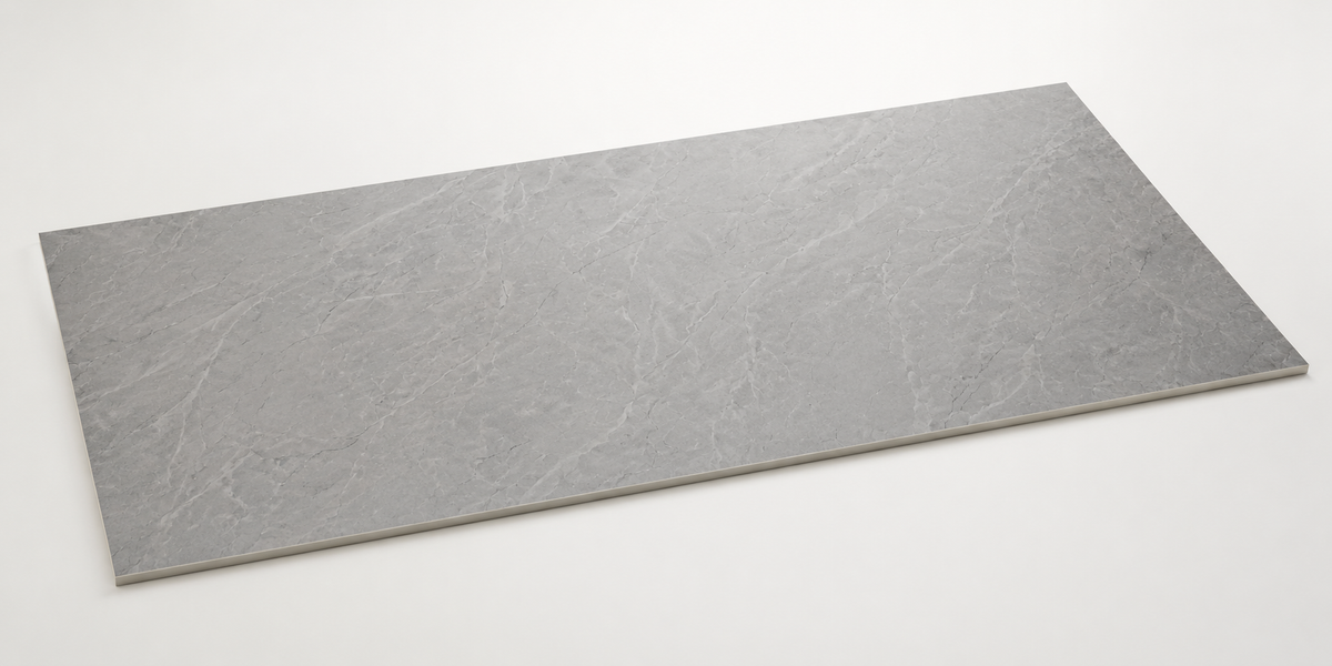 Grey Marble 3mm hygienic shower wall cladding sheet for campervans