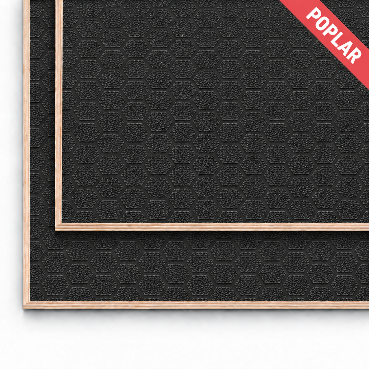 6mm Black Hexa Phenolic Poplar Plywood with red Poplar identification ribbon