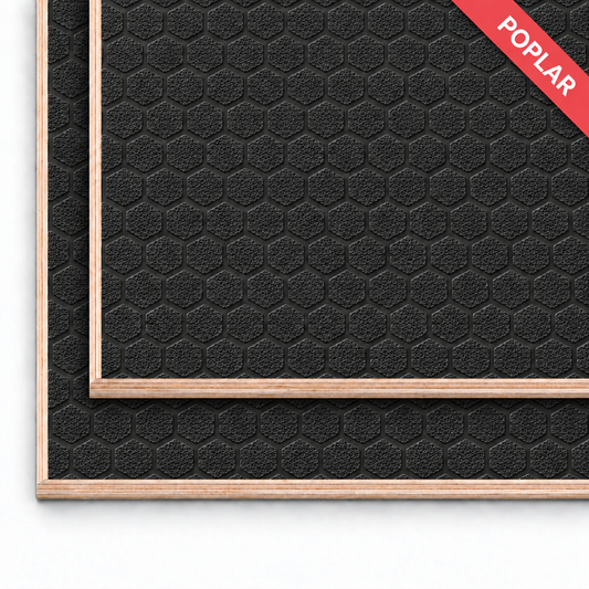 9mm Black Hexa Phenolic Poplar Plywood with red Poplar identification ribbon