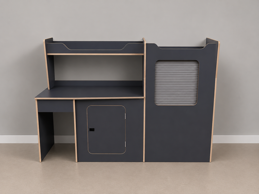 Dark Grey Lightweight Campervan Kitchen Pod | SWB Van Conversion Unit