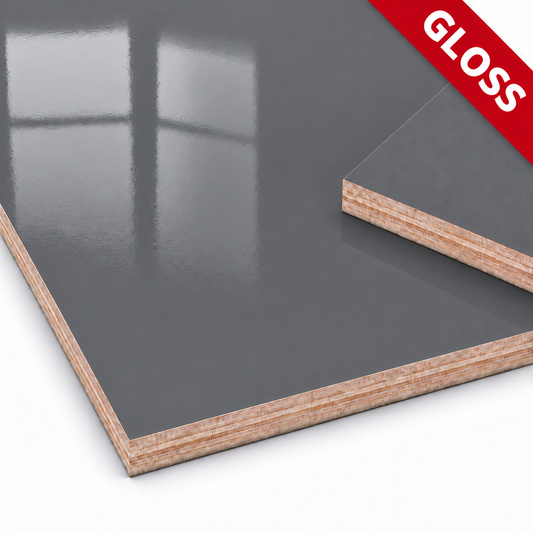 Gloss Dark Grey 15mm lightweight poplar plywood furniture board with Matt reverse