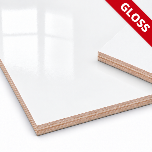 Gloss White 15mm lightweight poplar plywood furniture board with Matt reverse