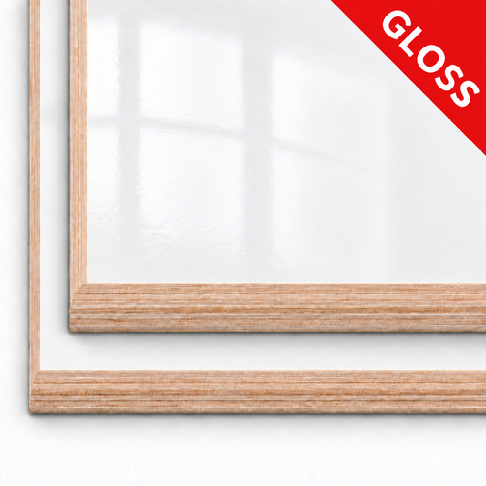 Gloss White Lightweight Furniture Plywood Sheet 15mm – Campervan Furniture Board with GLOSS corner label and matching natural plywood edge