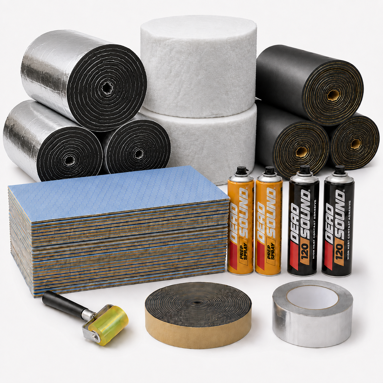 Large van sound deadening and 10mm Pro insulation kit with HexiLite sheets, Thermal Fleece, insulation rolls and fitting accessories