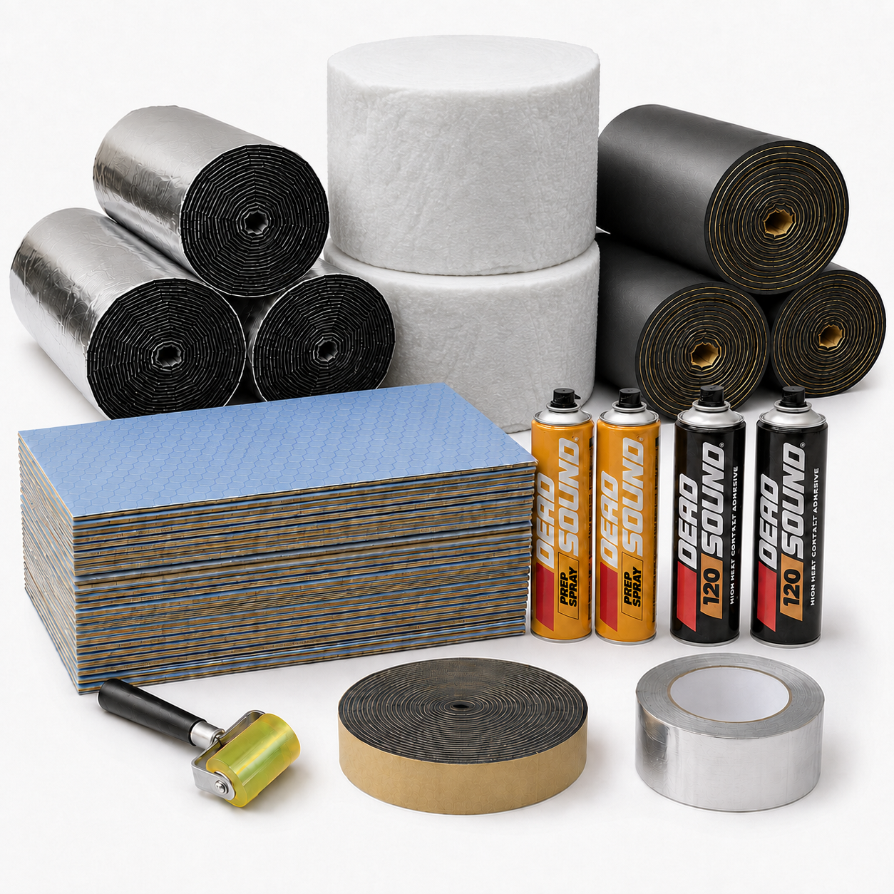 Large van sound deadening and 5mm Pro insulation kit with HexiLite sheets, Thermal Fleece, insulation rolls and fitting accessories