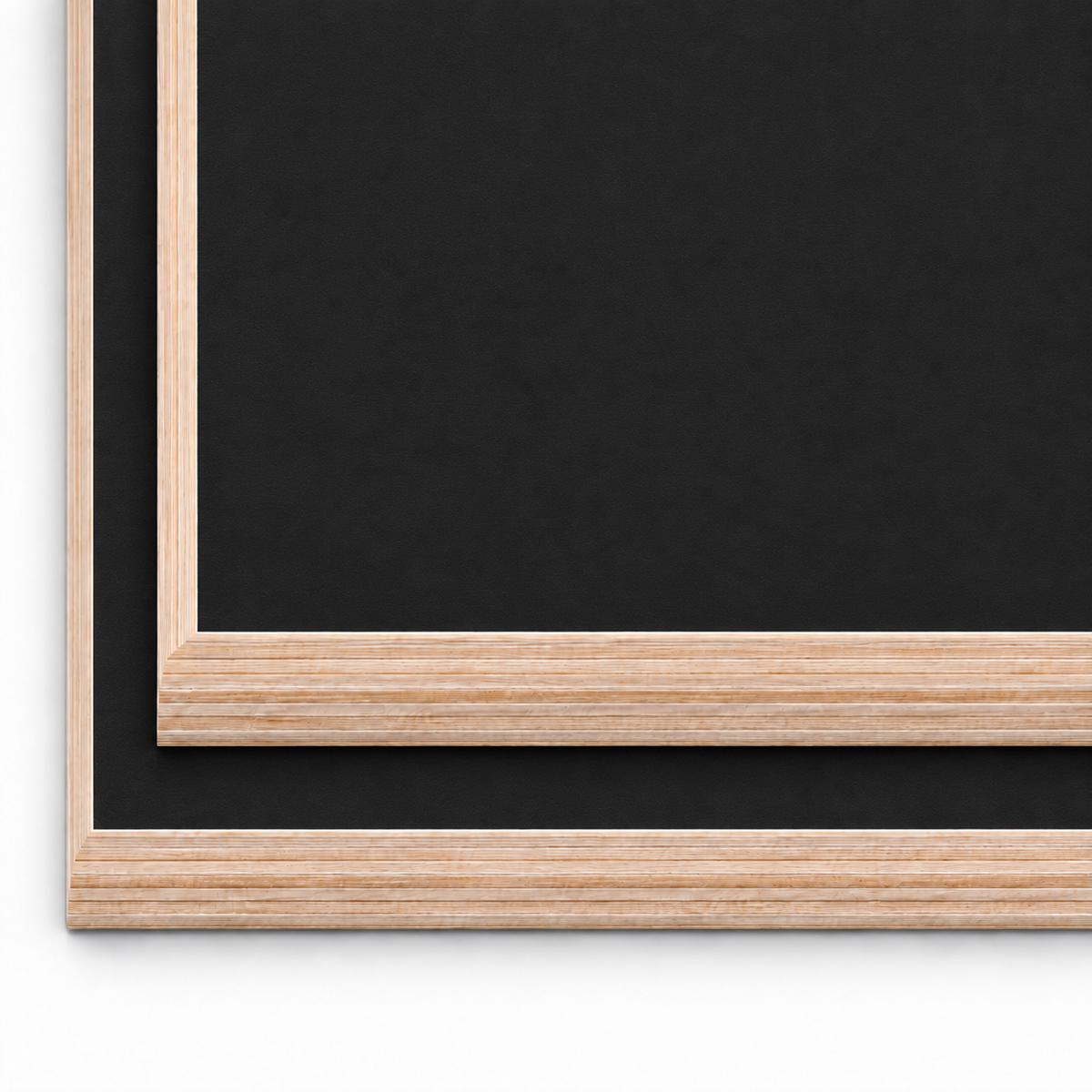 Matt Black 15mm lightweight furniture plywood boards with square 90 degree corners
