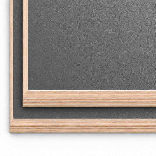 Matt Dark Grey 15mm lightweight furniture plywood boards with pebbled finish and square 90 degree corners
