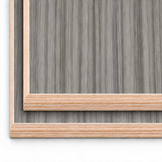 Matt Smoked Ash 15mm lightweight furniture plywood boards showing square 90 degree corners and straight grain