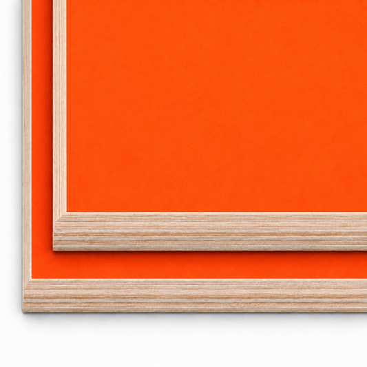 Matt Orange 15mm lightweight furniture plywood boards with square 90 degree corners