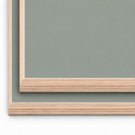 Matt Sage Green 15mm lightweight furniture plywood boards with square 90 degree corners
